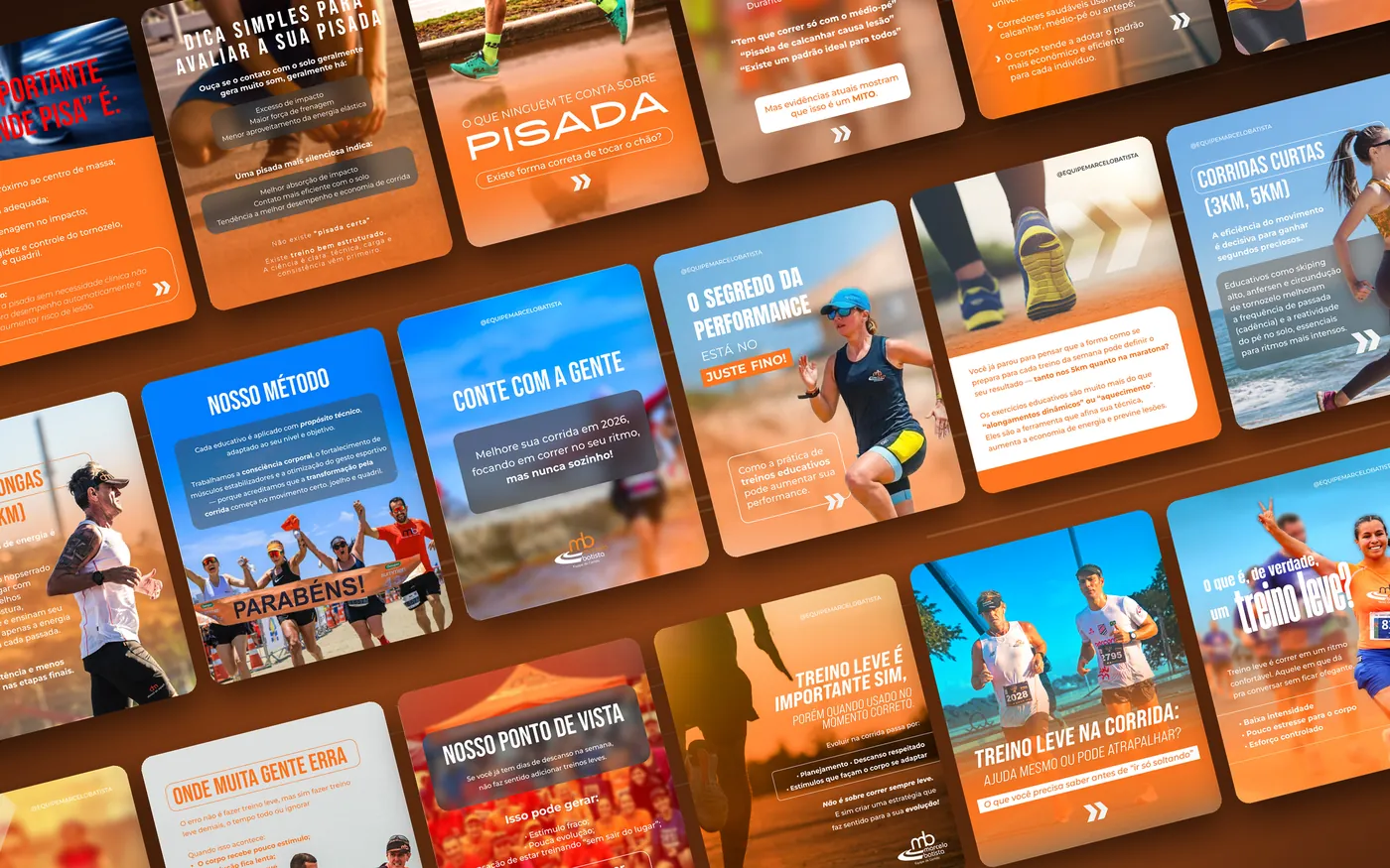 Equipe Marcelo Batista | Instagram carousels for a running team.