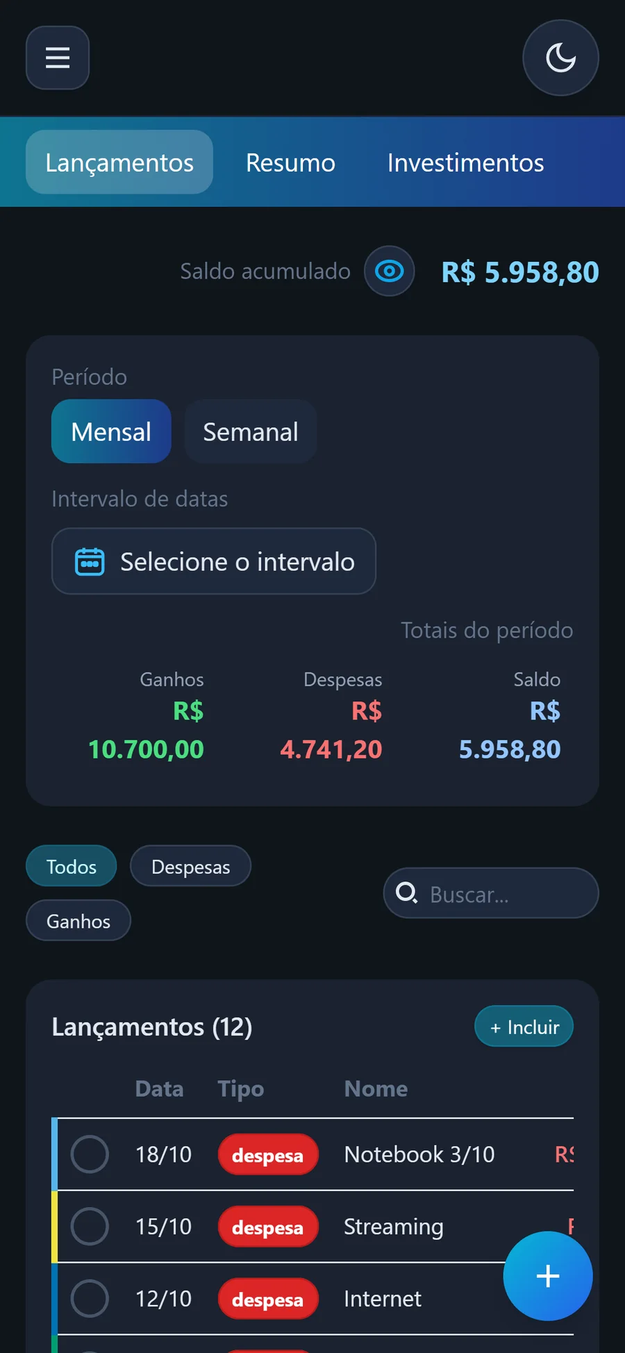 Simple Finance — screen 1